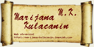 Marijana Kulačanin vizit kartica